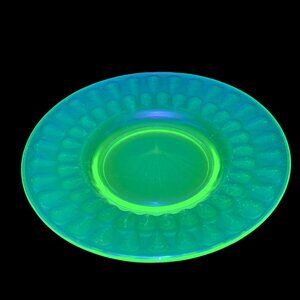 Vintage Uranium Depression Glass Green Collectible Saucer